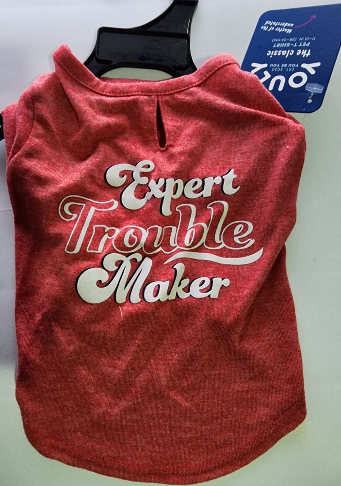 YOULY Expert Troublemaker Dog Tee, Small