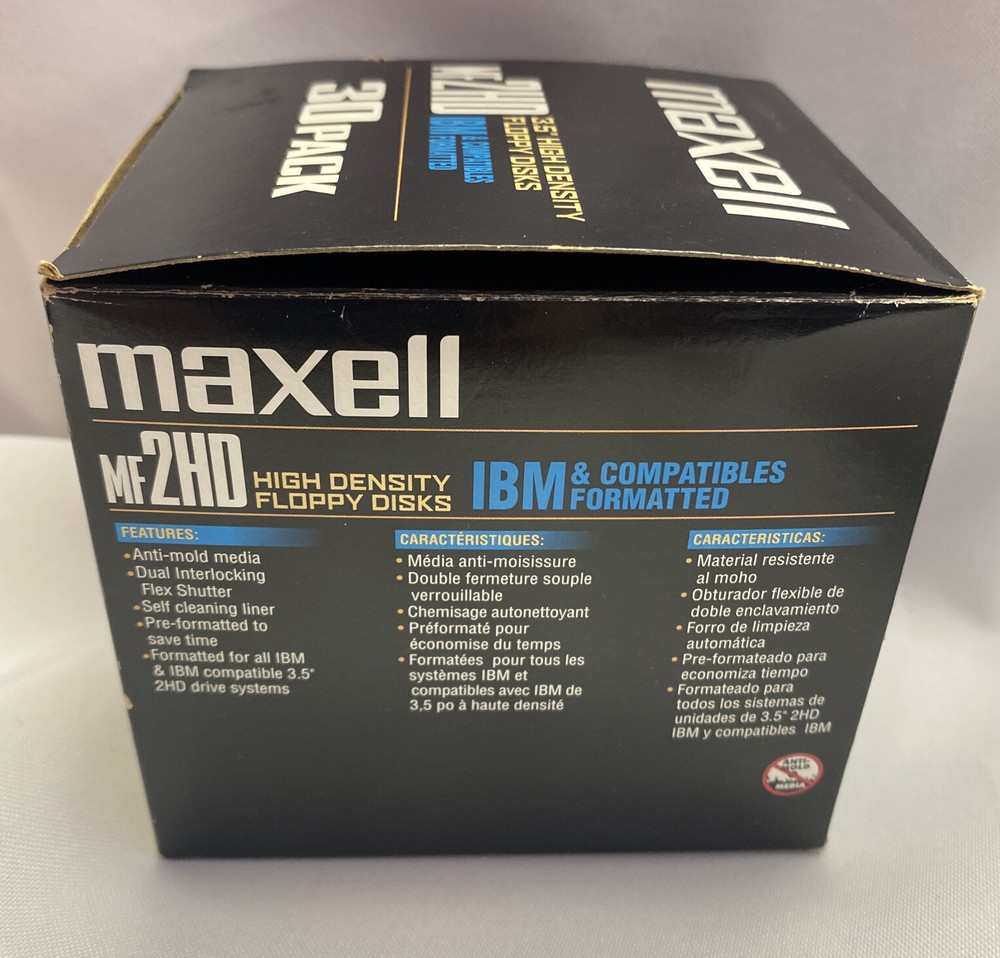 NEW MAXELL Floppy Diskettes 3.5" 1.44MB MF 2HD PC Formatted 30 Pack missing 8