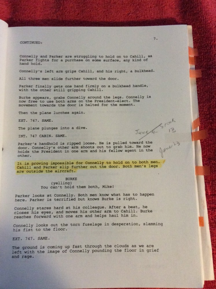 ORIGINAL SCRIPT CHAIN OF COMMAND ROY SCHEIDER MARIA C ALONSO ROGER WADE