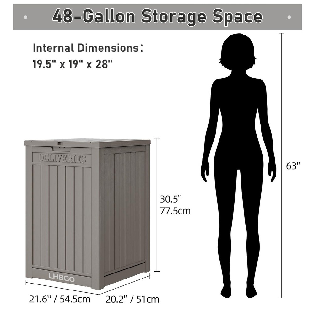 Package Delivery Box for Outside, 48 Gallon Storage with Lockable Secure, Lar...