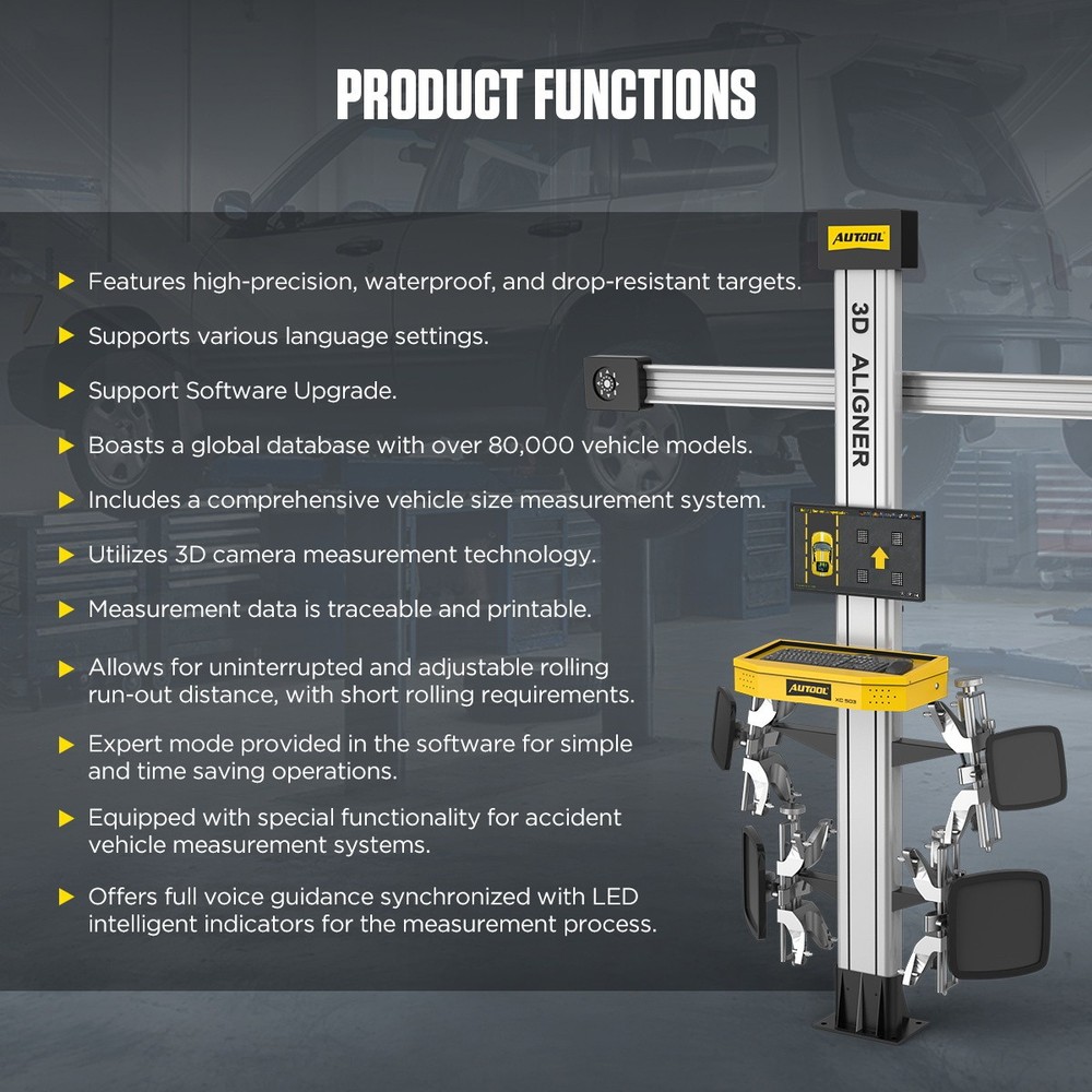 3D Wheel Alignment Machine Remote Control Tire Aligner System Alignment Tool