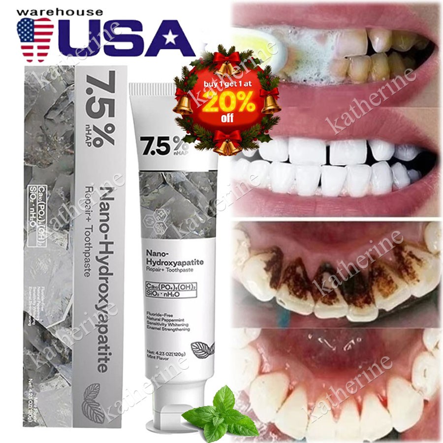 7.5% Hydroxyapatite Toothpaste Remove Yellow Tooth Stains For Sensitive Teeth~👍