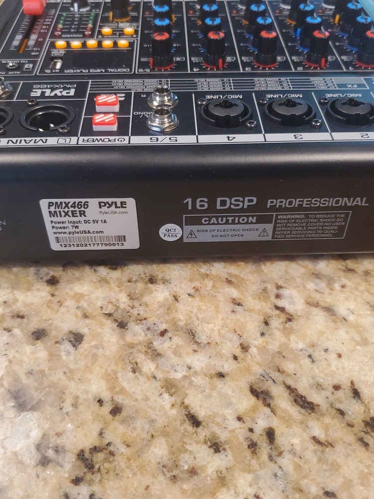 Pyle PMX466 Multi-FX Bluetooth DJ Audio Mixer 6 Channel Recording Interface