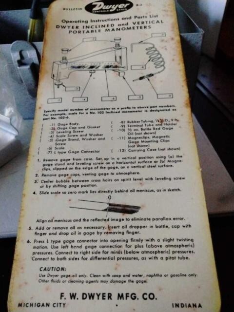 Dwyer Inclined and Vertical Portable Manometer
