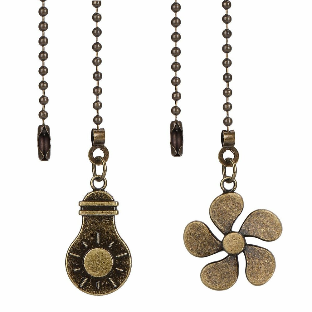 6Pcs Ceiling Fan Light Bulb Pull Chain Beaded Ball Extension Connector Decor 12"