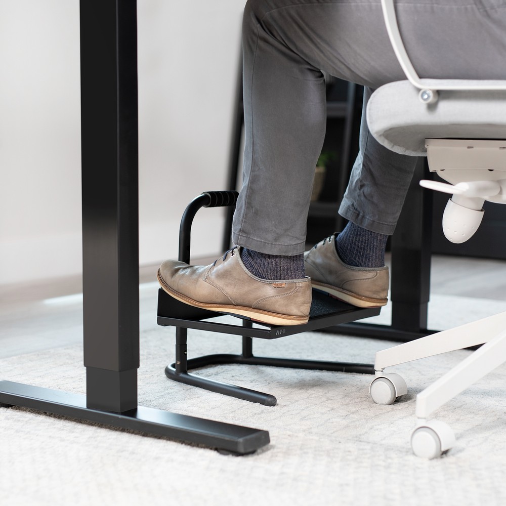 VIVO Black Ergonomic Height Adjustable Standing Foot Rest Relief Platform