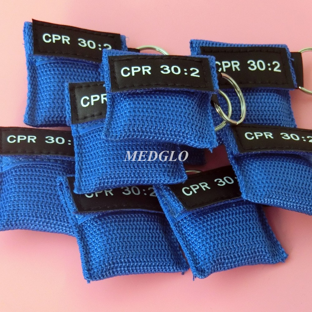 50pcs CPR MASK WITH KEYCHAIN CPR FACE SHIELD FIRST AID RESUSCITATOR FOR AED