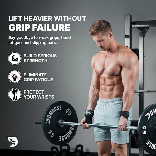 Weight Lifting Hooks (Pair) for Deadlifts, Pull Ups, Rows Lifting Grip - Black