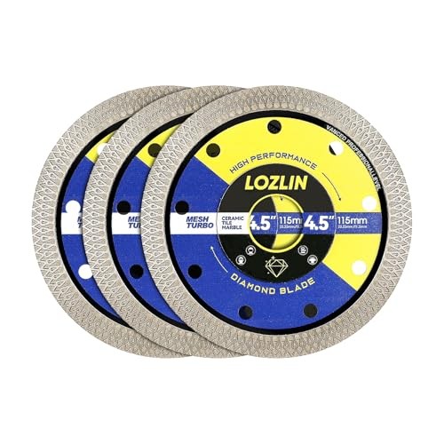 3-Pack 4.5' Diamond Saw Blades Angle Grinder Discs Multi-Purpose
