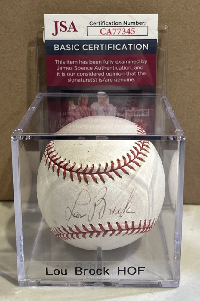Lou Brock Autographed Baseball JSA Certification
