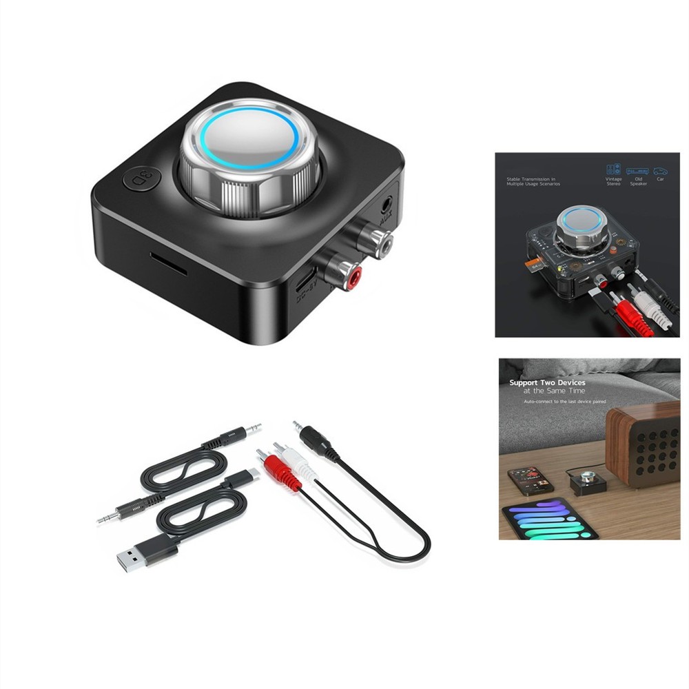 2-in-1 Wireless Bluetooth V5 Aux Audio Receiver Receiver TF Card Reader A