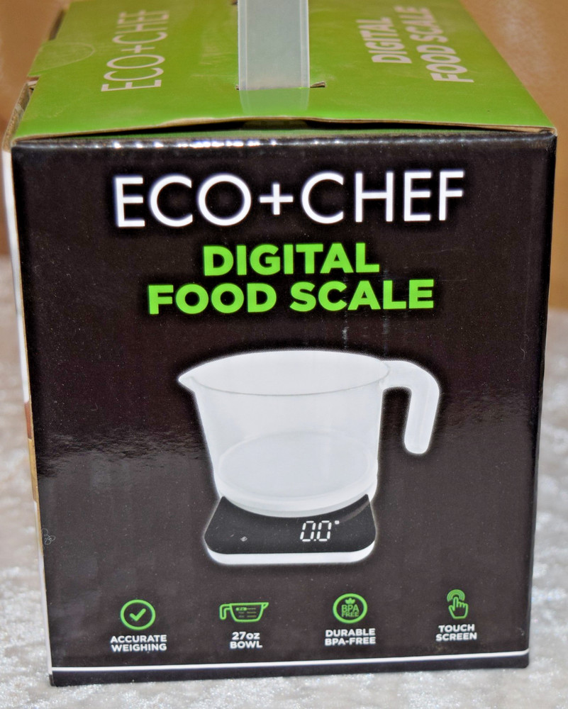 Eco +Chef Kitchen Digital Food Scale + 27 oz Bowl