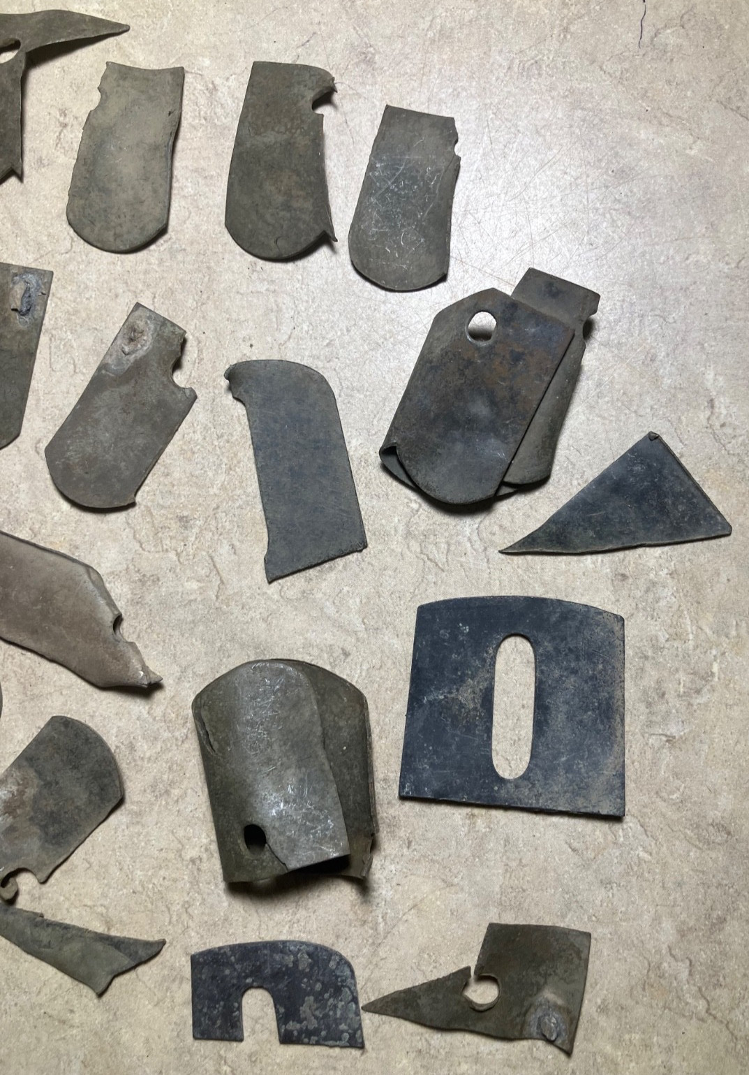 1860's Apache camp relics-cut up epaulette parts-New Mexico detecting finds