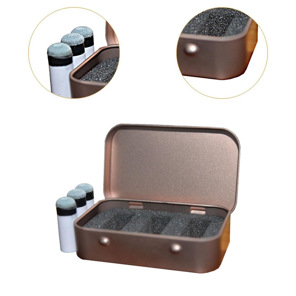 Pool Cue Tips Storage Box with 3 Cue Tips Portable Premium Sturdy Durability