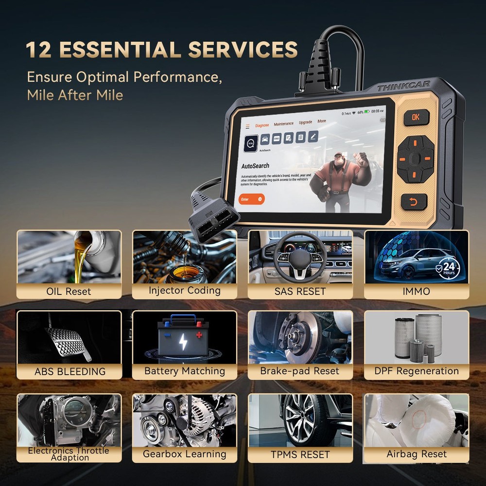 ThinkScan 662 Bidirectional Scanner Car ECM/TCM/ABS/SRS 4 System Diagnostic Tool