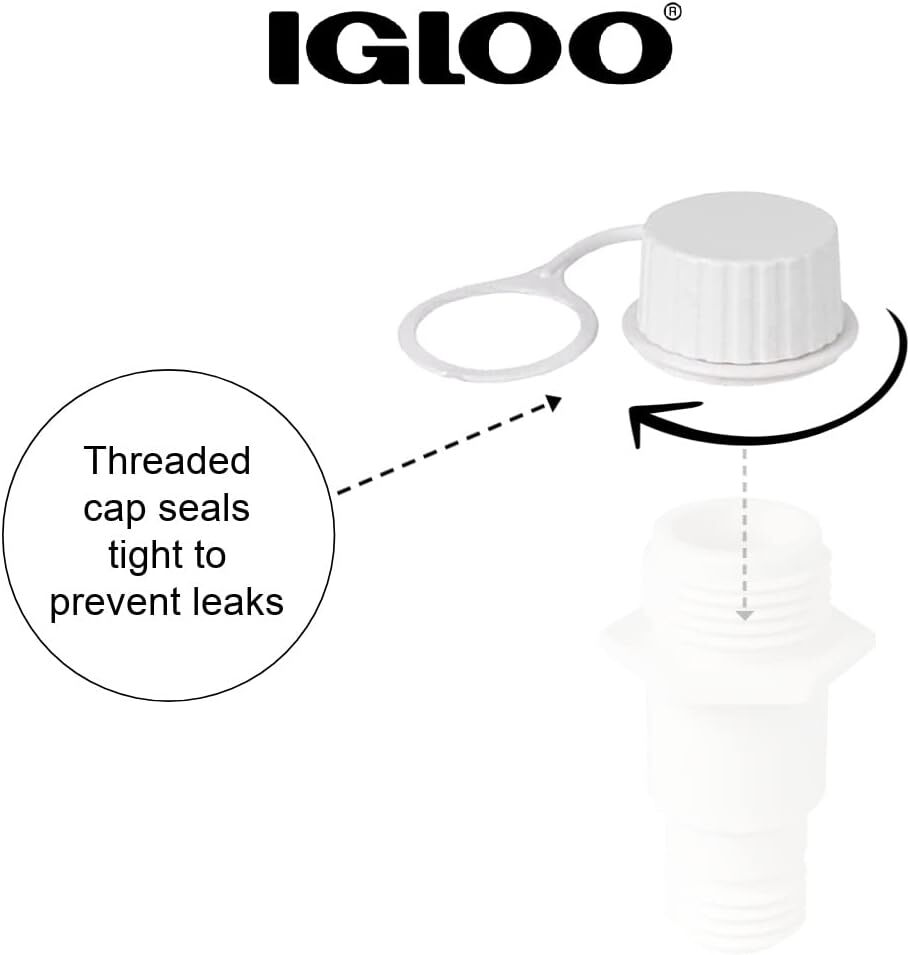 Igloo Plug Stopper Small White Replacement For 50 Quart Coolers Threaded Cap
