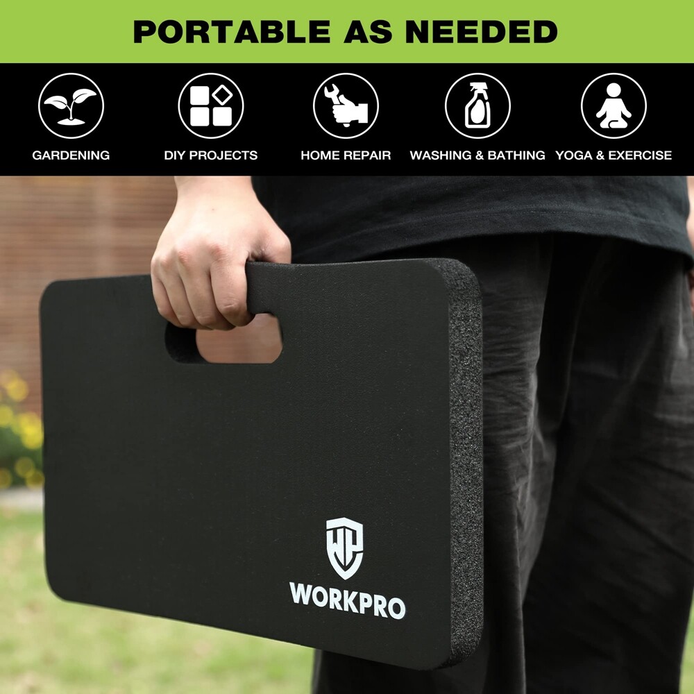 WORKPRO 2PC Extra Thick Kneeling Pad Soft Foam Cushioning Large Foam Kneeler Mat
