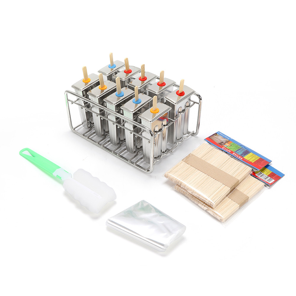 10PCS Stainless Steel Molds Pop Lolly Ice Cream Stick Holder Mold DIY