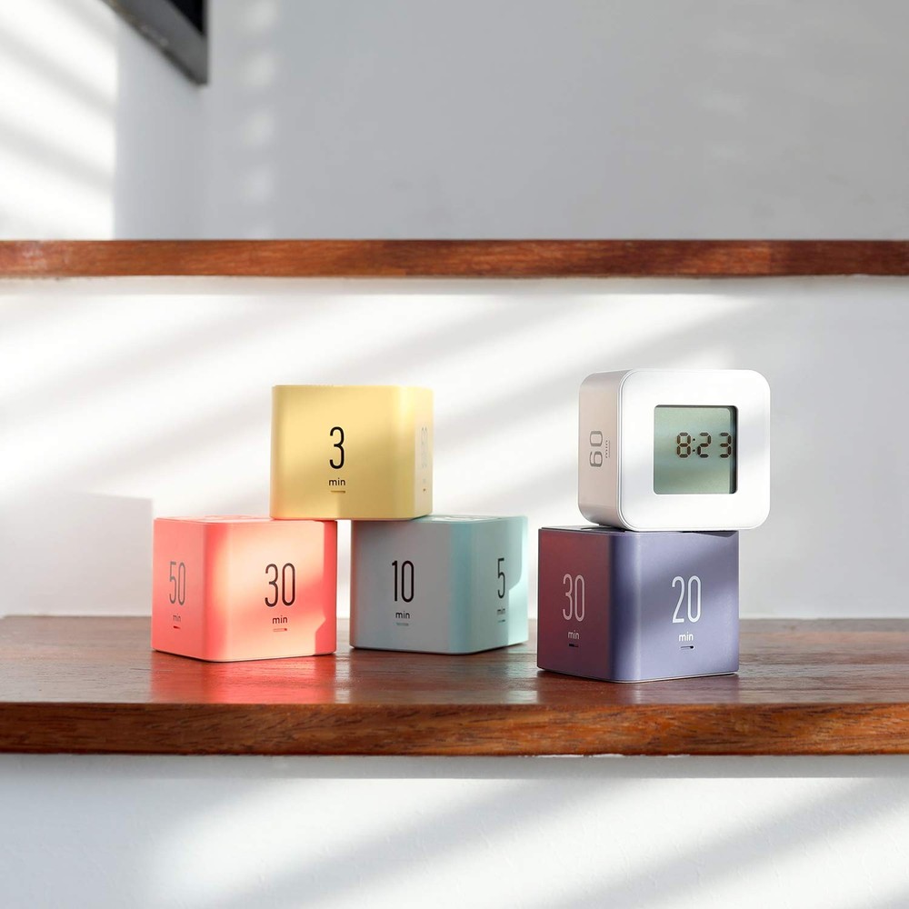 Multi Cube Timer Clock (Yellow), Rotating Flip Time Management Digital Clock ...