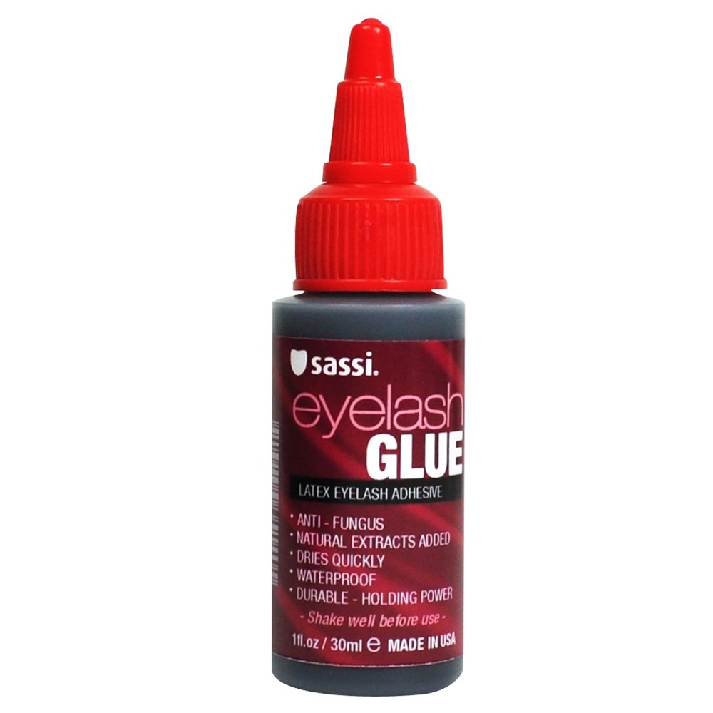 Sassi Eyelash Glue Dark 1oz | Quick-Drying, Natural Extract Formula, Waterproof,