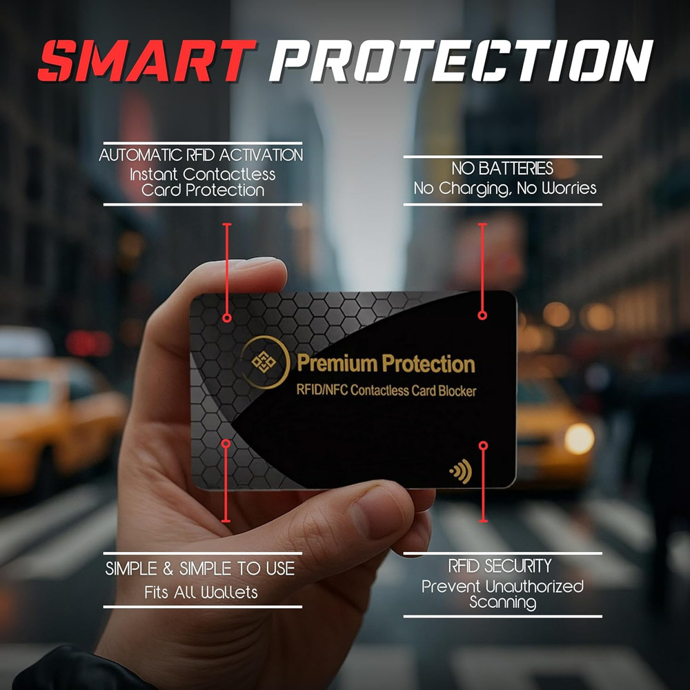 RFID Blocking Card (2 Pack) - Ultra Thin Debit & Credit Card Protector - anti Th