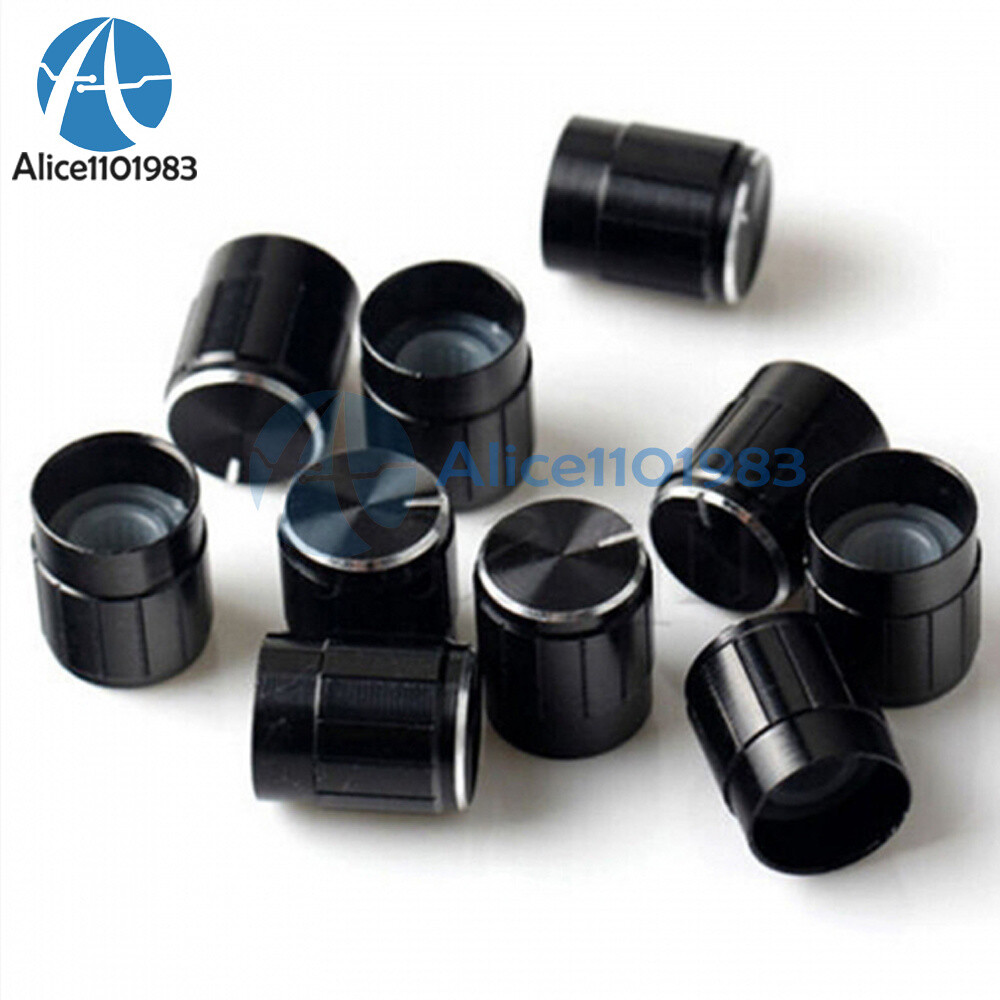 10PCS Useful Volume Control Rotary Knobs For 6mm Dia Knurled Shaft Potentiometer