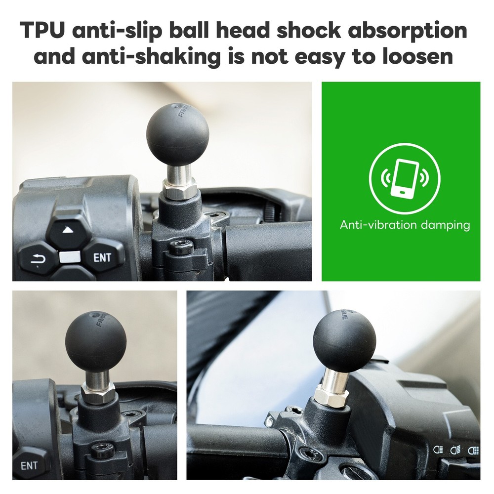 FANAUE M6 1" Ball Adapter Compatible with RAM Mount B Size Double Socket Arm