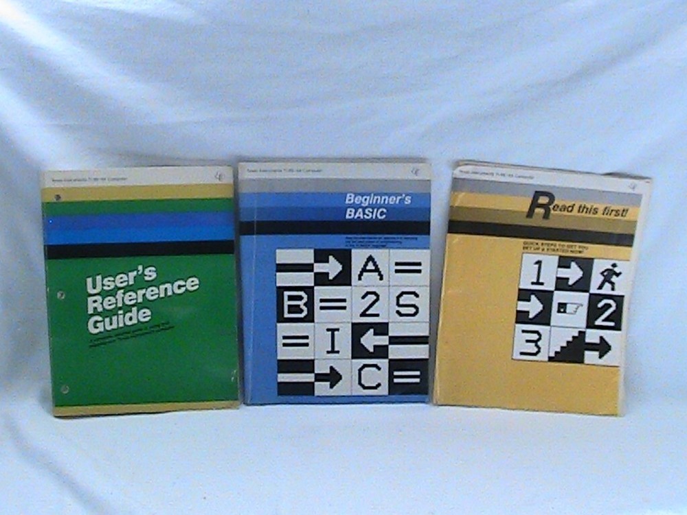 USED TEXAS INSTRUMENT MANUALS FOR TI99/4A COMPUTER BEGINNERS BASIC USER'S REFER