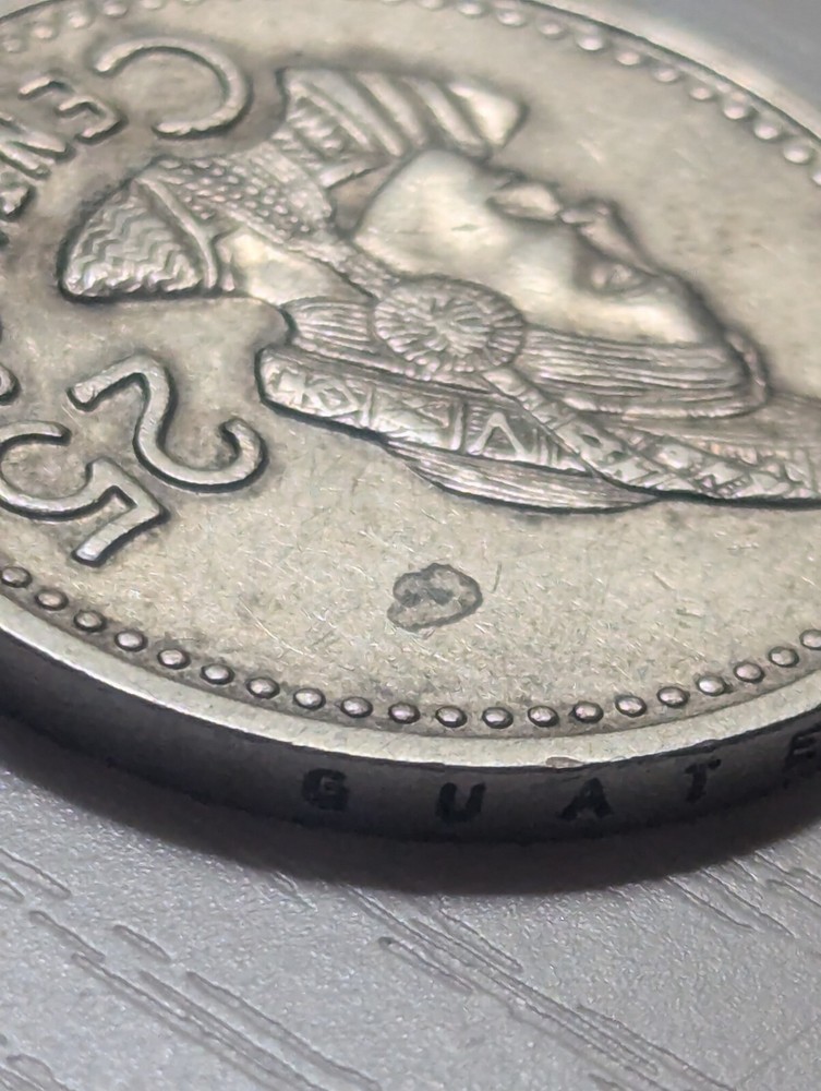 Defects On Beautiful 1997 Guatamala 25 Centavos