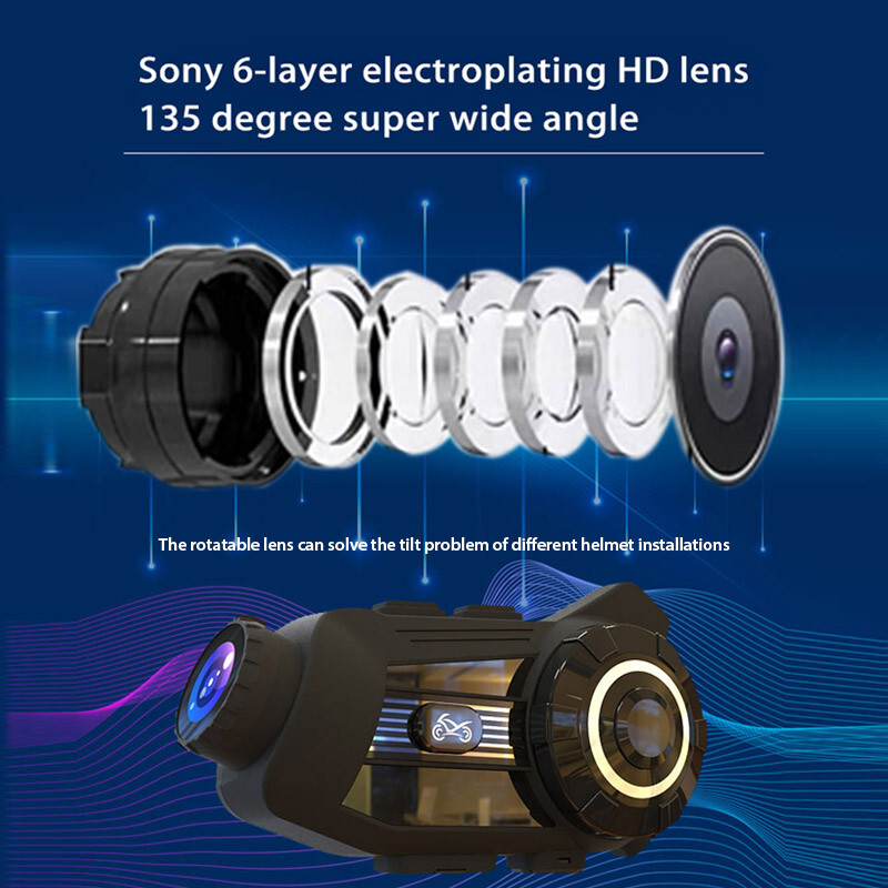 Pro Bluetooth Motorcycle Camera+Helmet Headset Intercom
