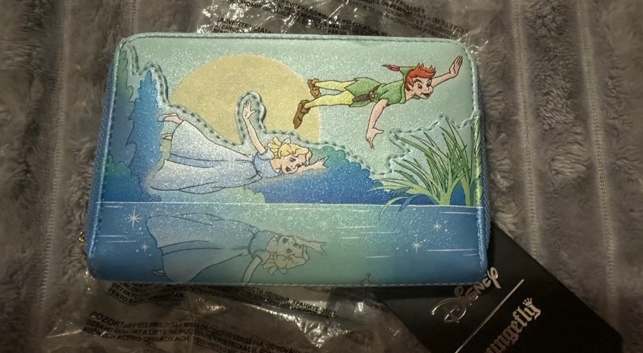 Loungefly Disney Peter Pan You Can Fly Glow Zip Around Wallet Medium 2024
