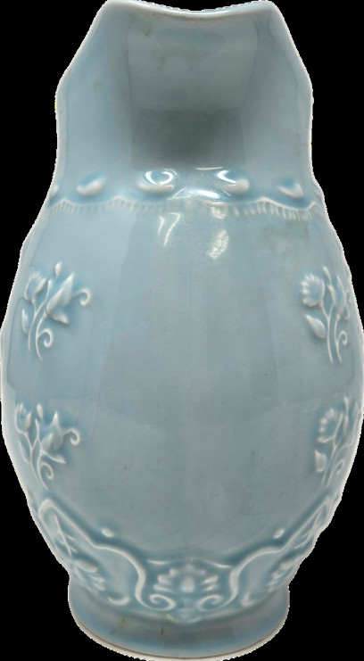 Vera Bradly 8" Java Blue Majolica Pitcher- Preowned