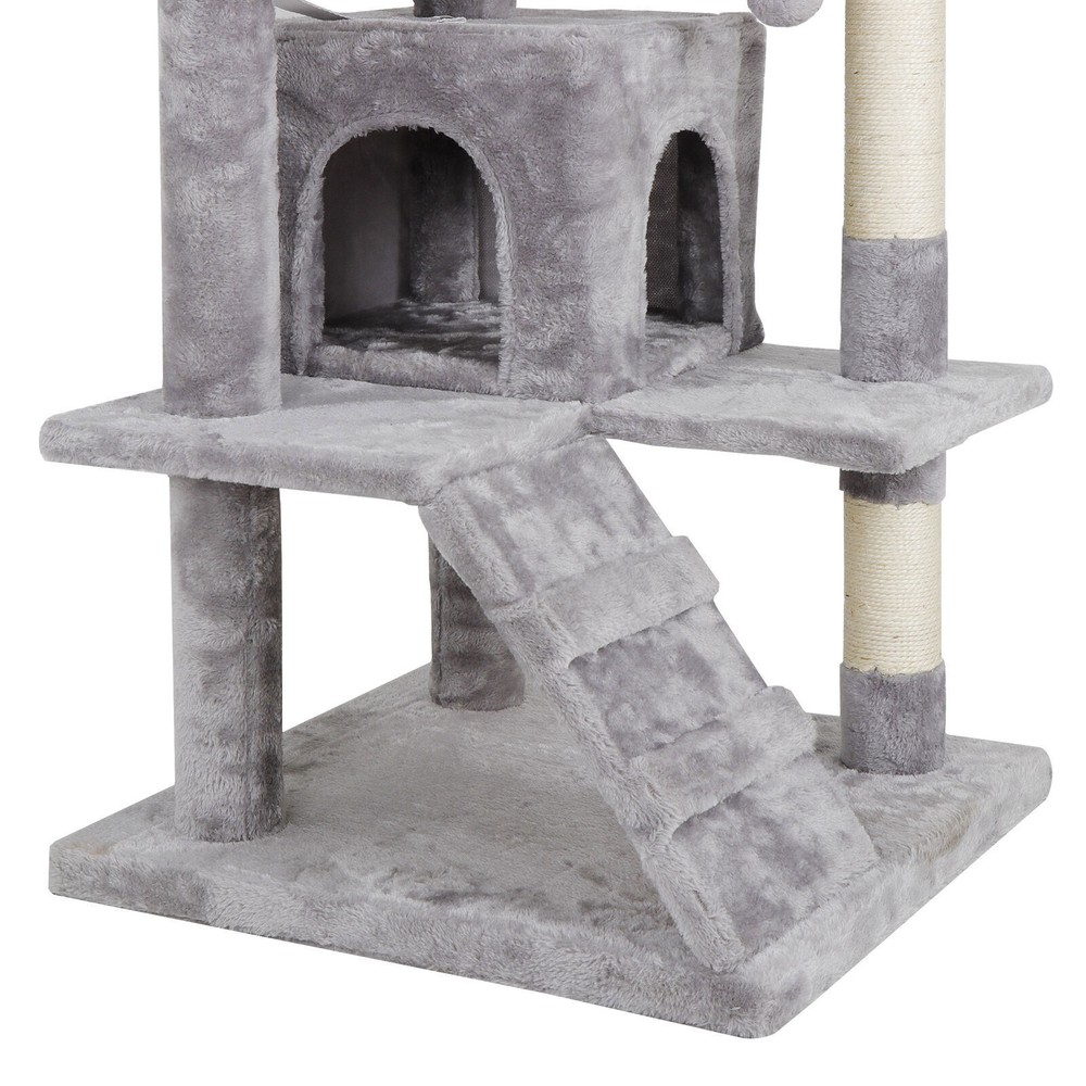 53" Cat Tree Condo Tower Scratching Post Playhouse Activity W/ Cave & Ladders