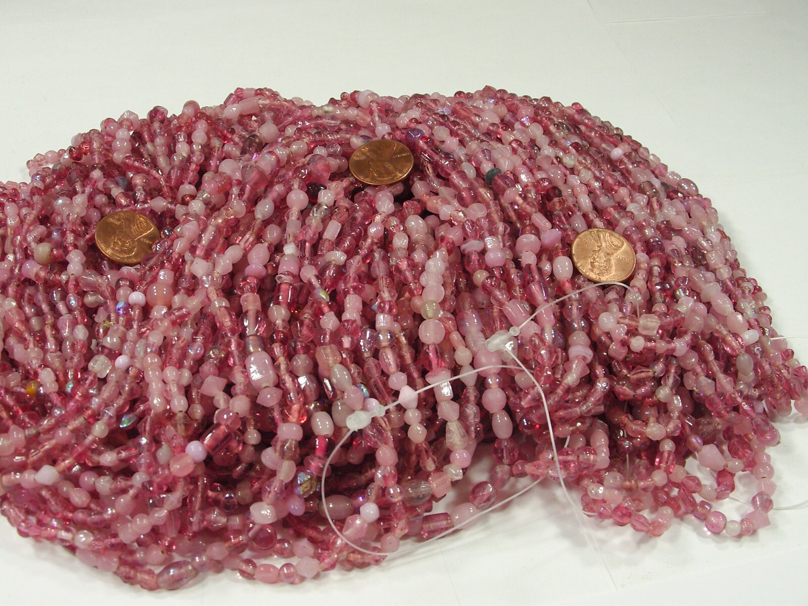 2 Pounds Pink Color India Handmade Glass Spacer Beads Bulk Lot (QKP-1)