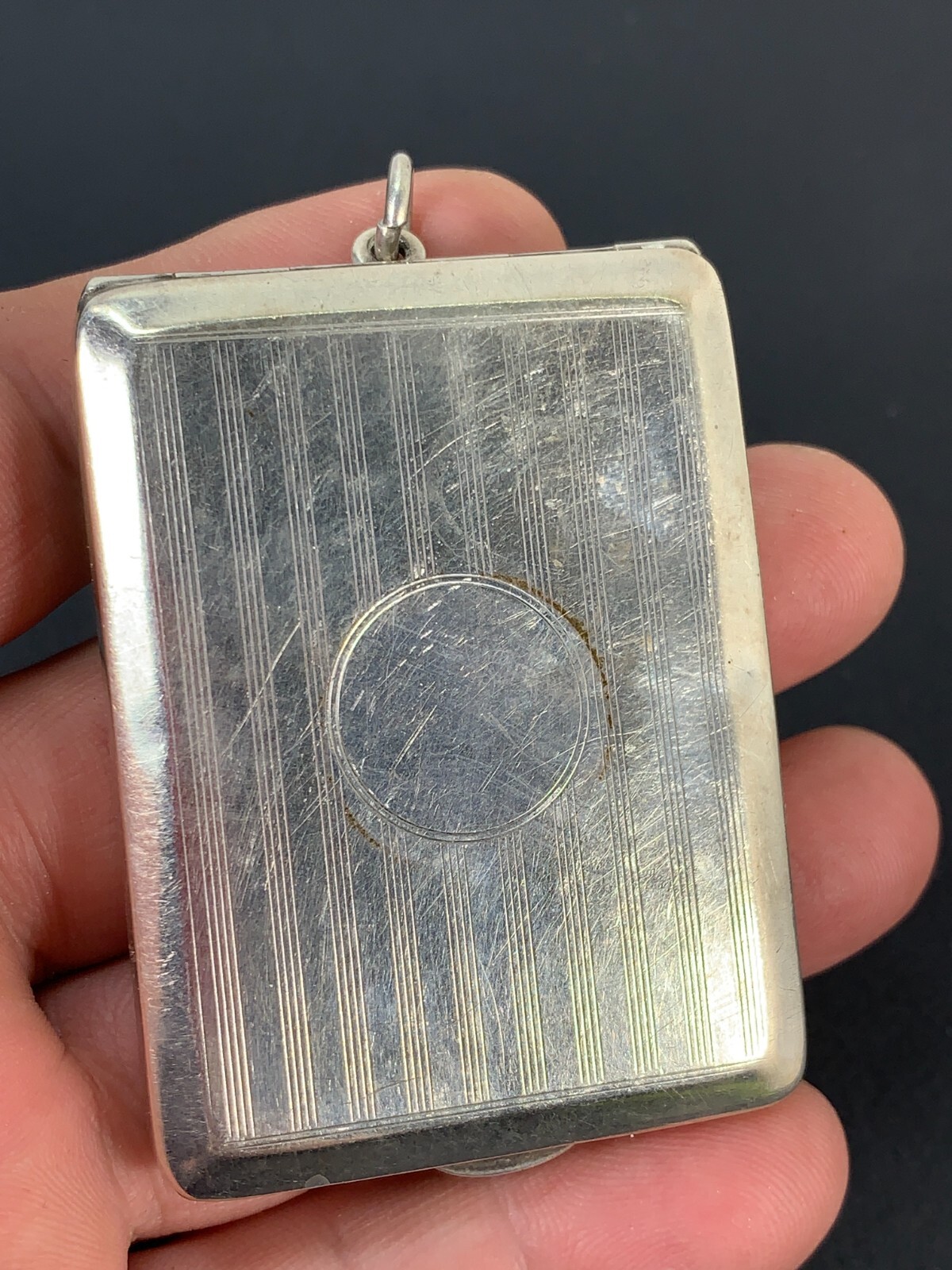 silver engine turned rectangular note/cigarette case, Birmingham 1925