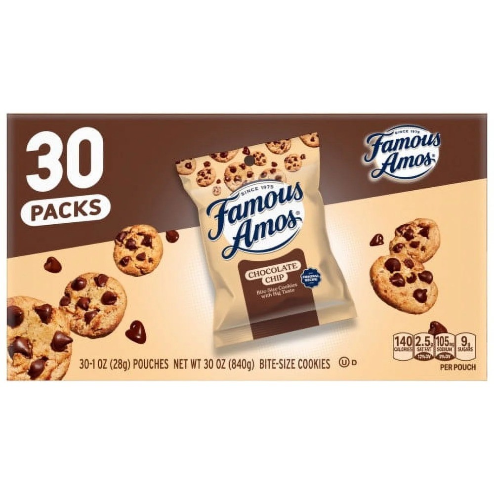 Original Recipe Chocolate Chip Bite-Size Cookies, 30 Pack Box, 30 oz