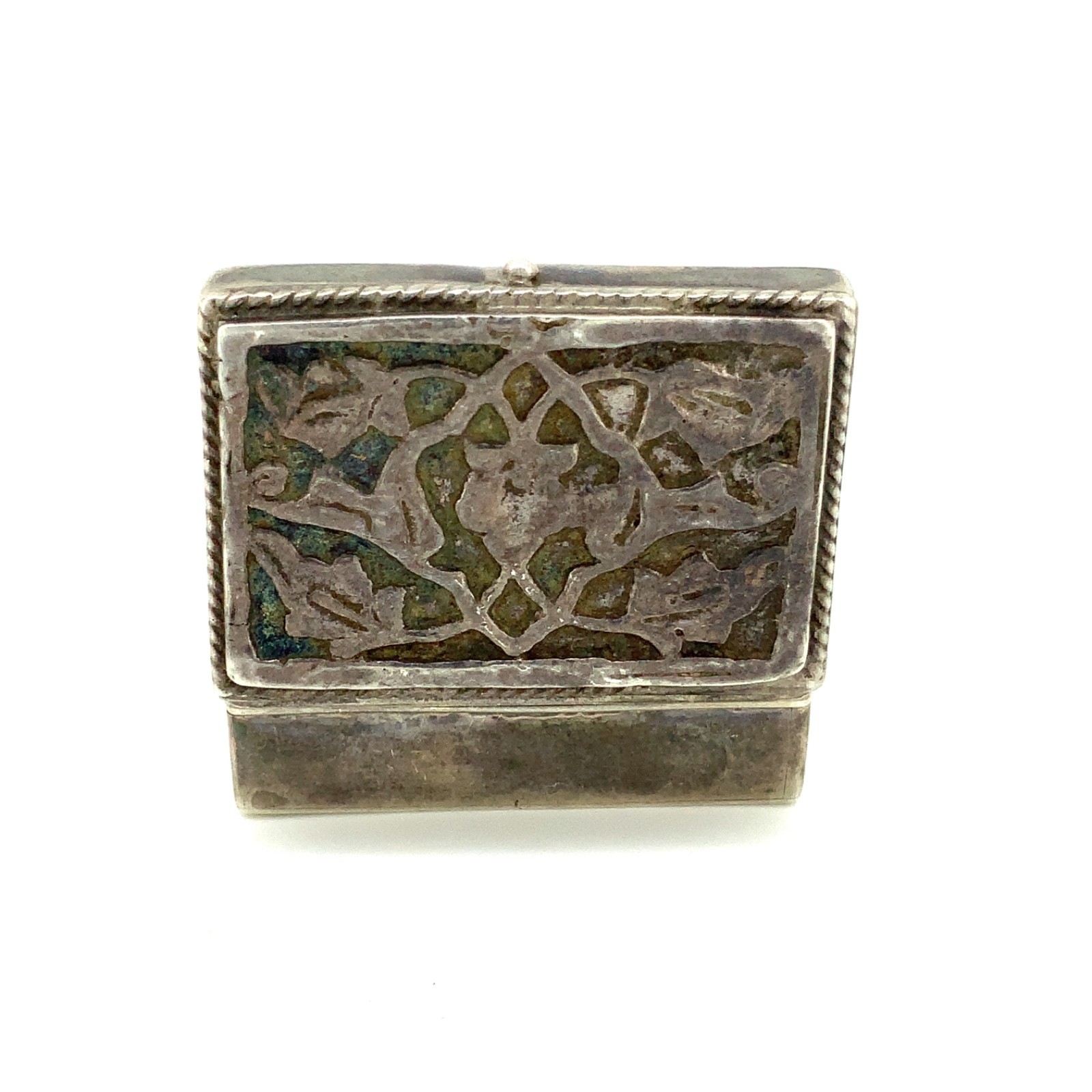Antique Embossed Floral Scroll Sterling Silver Vinaigrette