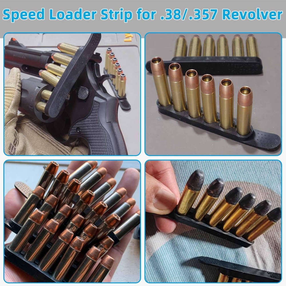 6 Pack Speed Strips for .38/.357 Revolvers - 6 Rounds Quick Load Solution