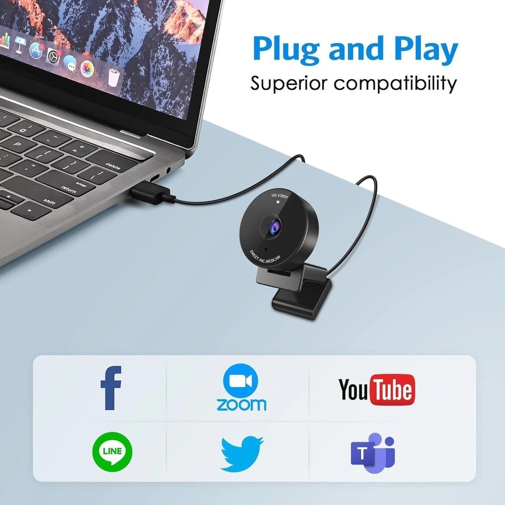 High-Definition C950 Webcam with Built-In Microphone & Auto Light Correction