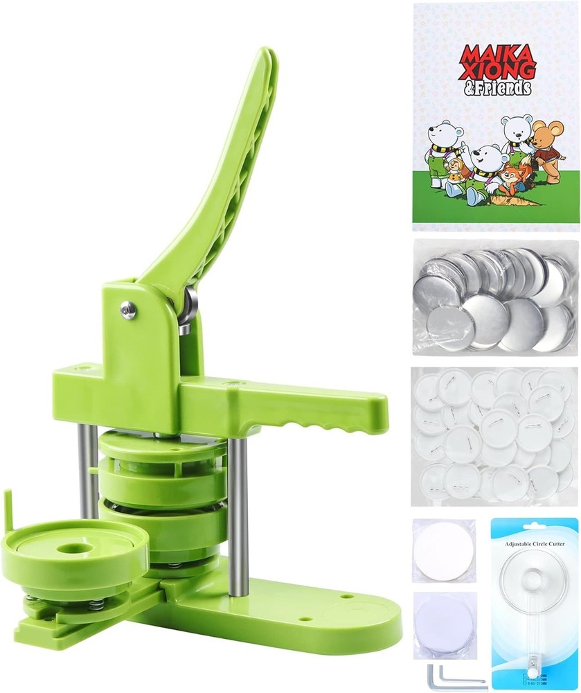 Button Maker Machine, 75mm3 inch DIY Pin Button Maker Press Machine Kit, Badg...