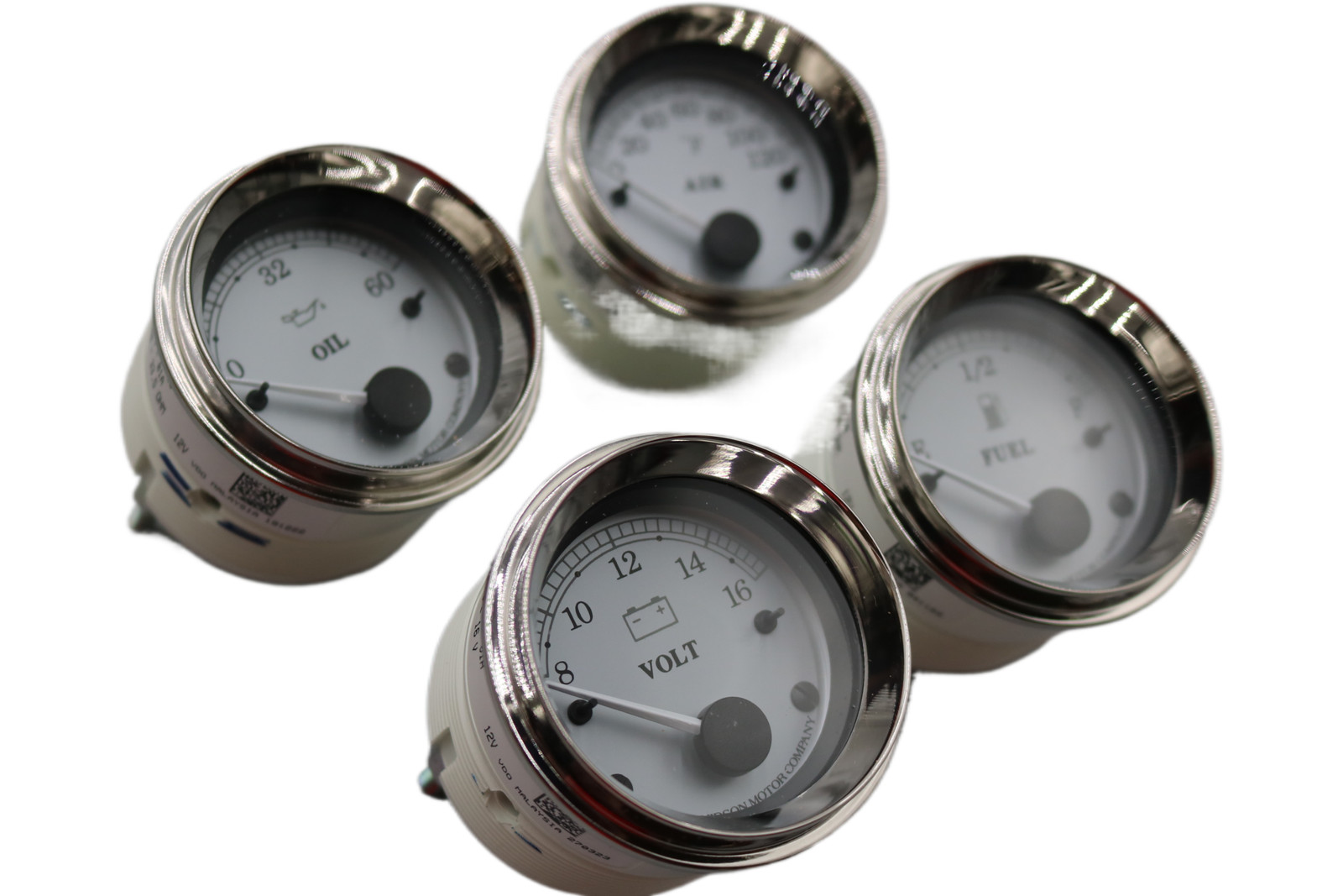 NEW OEM 2001-2013 HARLEY-DAVIDSON TOURING VOLT FUEL OIL AIR GAUGES SILVER FACE