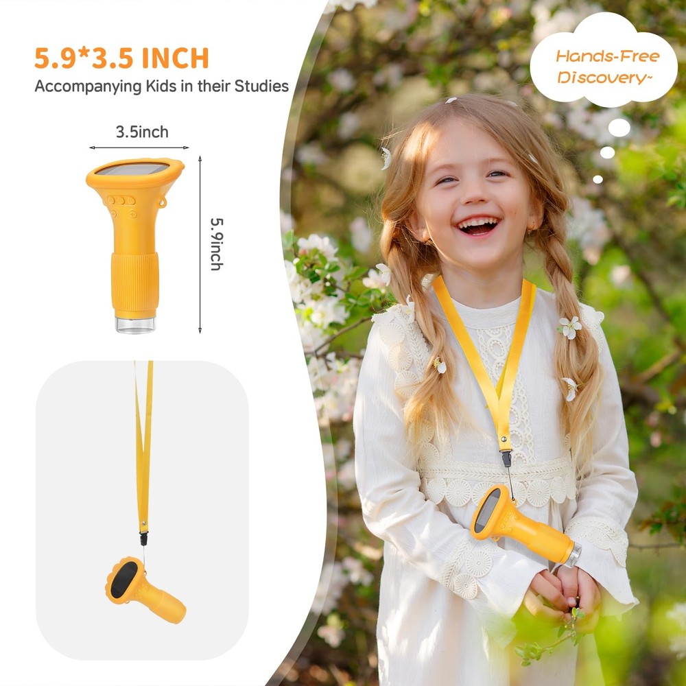 Kids Microscope Pocket Microscope, 2 IPS Screen 1000X Portable Microscope for...