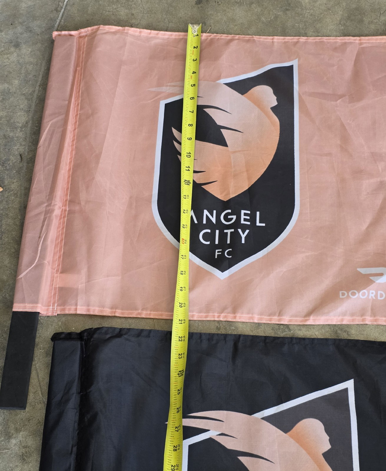 Angel City FC Opening Day Flags - Black & Pink - Los Angeles Football Club! WoW!