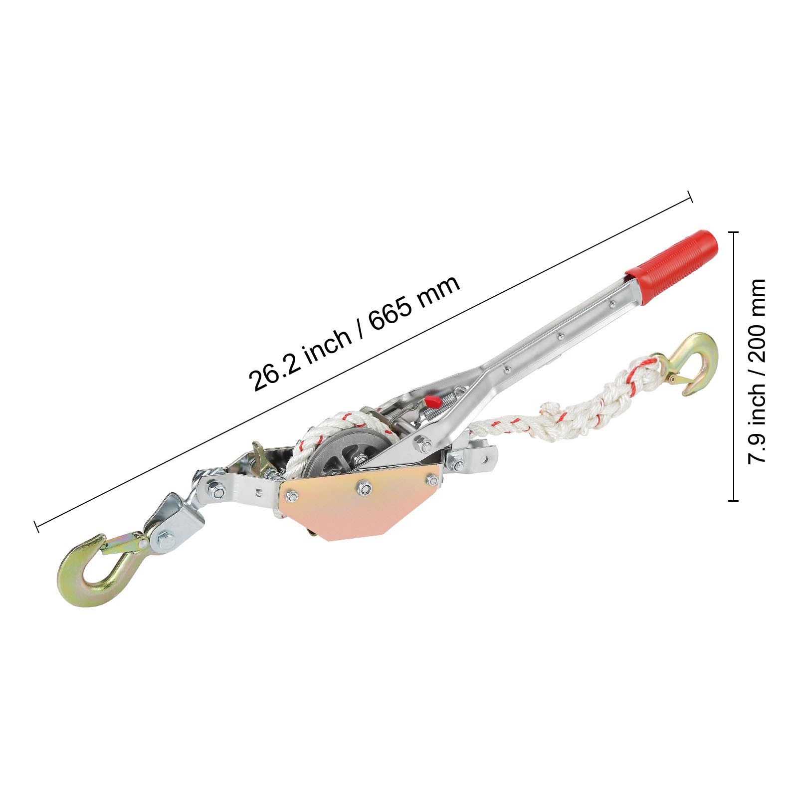 Uimoso Rope Puller Come Along Winch 3/4Ton 1653lb Capacity 100' of 0.6" dia Rope