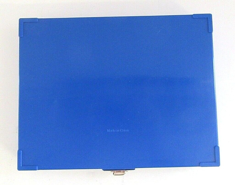 Blue 100 Slide Capacity Cork Lined Microscope Slide Storage Box