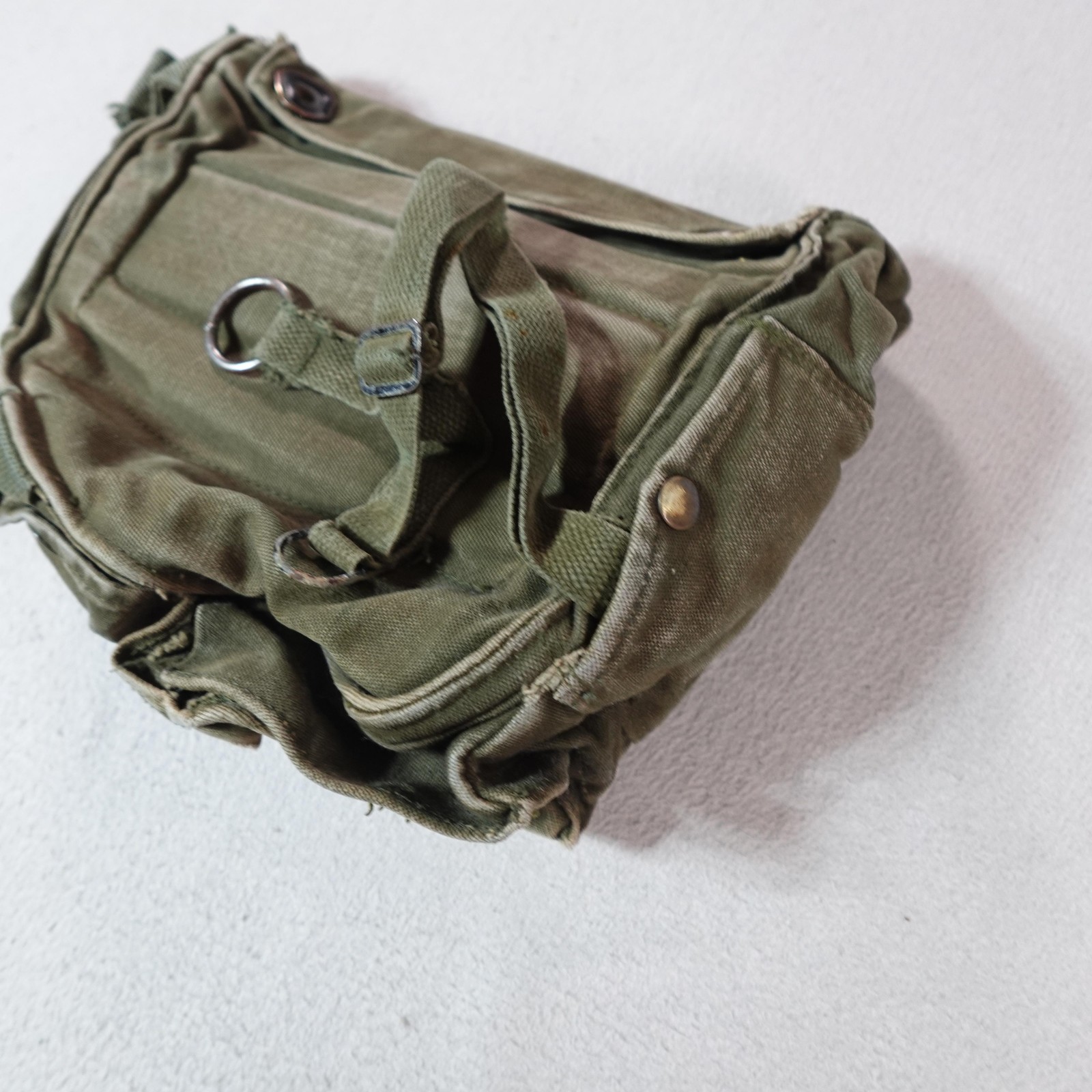 Vintage Military M-17 Field Bag Pouch Canvas OD Green Small Carry Case Gear