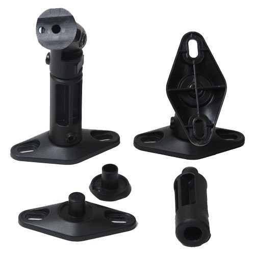 2 Satellite Speaker Wall Ceiling Mounts Brackets 1EH (Black, 2 Pack)