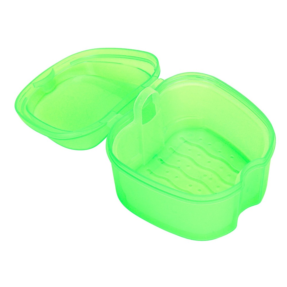 Denture Bath Case Box Soak Container Colored False Teeth Storage Box With
