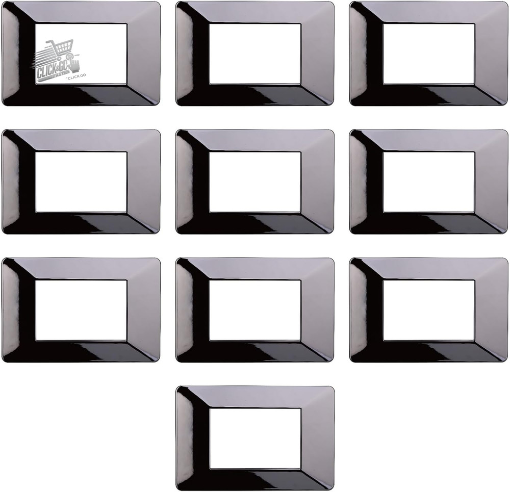 PACK OF 10 TECHNOPOLYMER PLATES, COMPATIBLE WITH VIMAR FLAT, 3 MODULES