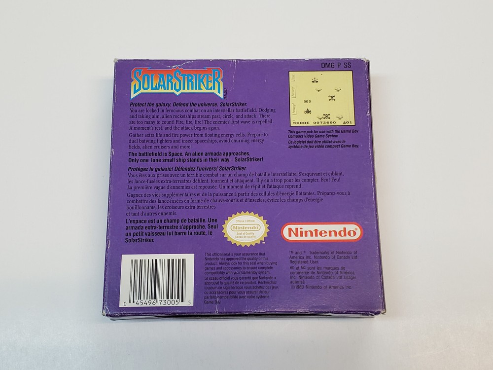 Solar Striker Original Authentic Nintendo Game Boy Box & Manual *